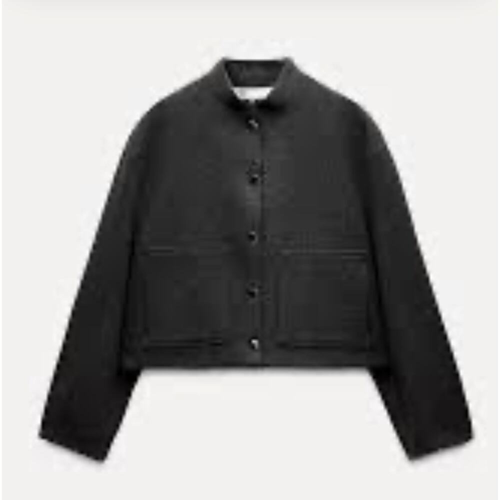Nwt- Zara soft bomber jacket with pockets- M